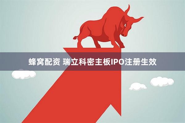 蜂窝配资 瑞立科密主板IPO注册生效