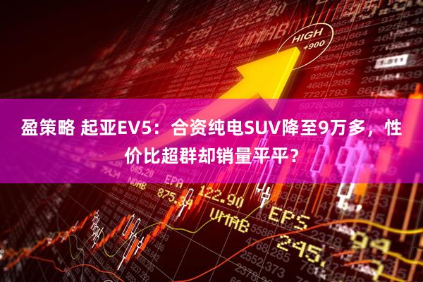 盈策略 起亚EV5：合资纯电SUV降至9万多，性价比超群却销量平平？