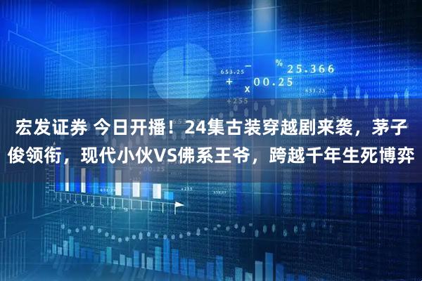 宏发证券 今日开播！24集古装穿越剧来袭，茅子俊领衔，现代小伙VS佛系王爷，跨越千年生死博弈