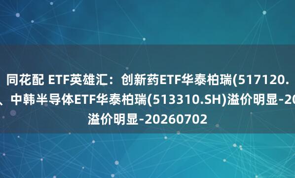 同花配 ETF英雄汇:创新药ETF华泰柏瑞(517120.SH)领涨、中韩半导体ETF华泰柏瑞(513310.SH)溢价明显-20260702